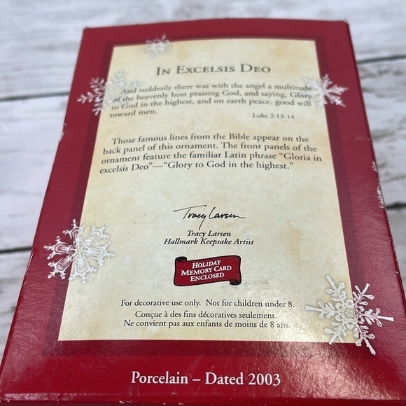 HALLMARK “In Excelsis Deo” 2003 vintage Christmas ornament ceramic - Picture 4 of 7